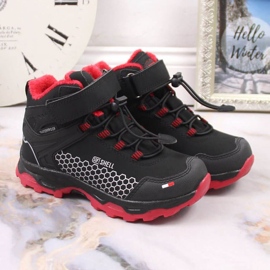 American Club Jr.AM904B botas de neve impermeáveis ​​com velcro preto 1