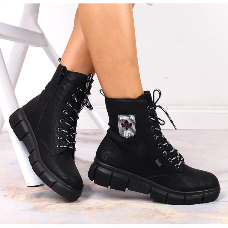 Botas confortáveis ​​à prova d'água Rieker W RKR557 preto 1