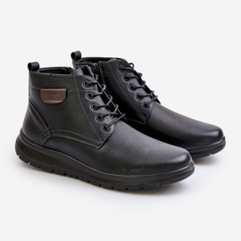 Botas masculinas isoladas com zíper e cadarço, pretas Hlimena preto 1 Botas masculinas isoladas com zíper e cadarço, pretas Hlimena preto 1