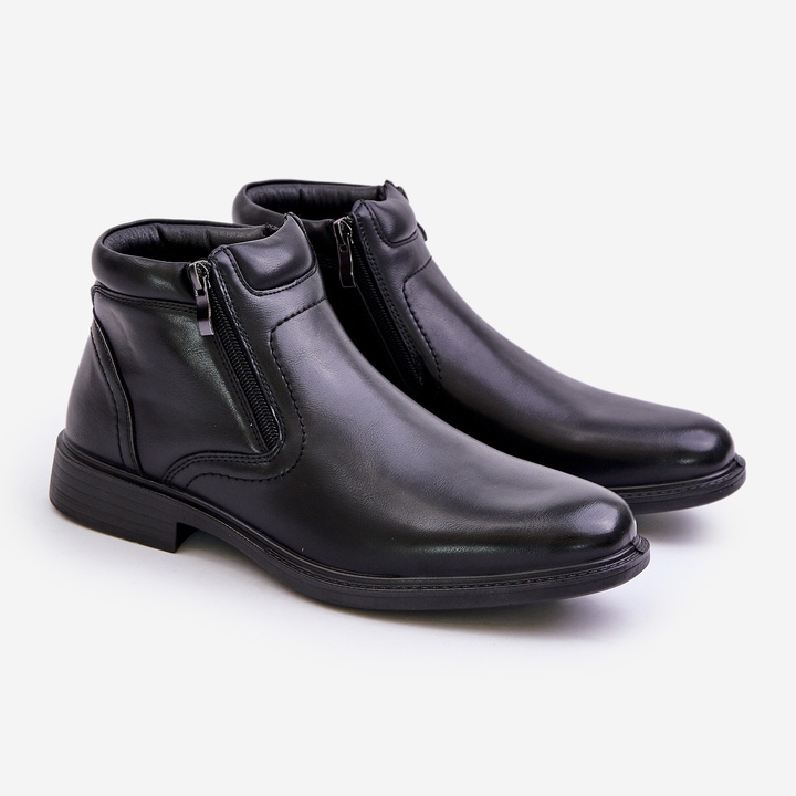 Botas masculinas com aquecimento em couro ecológico preto Lilari 1