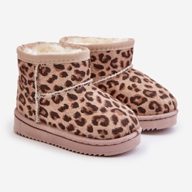 Botas de neve isoladas para crianças com padrão leopardo bege Nallita 1