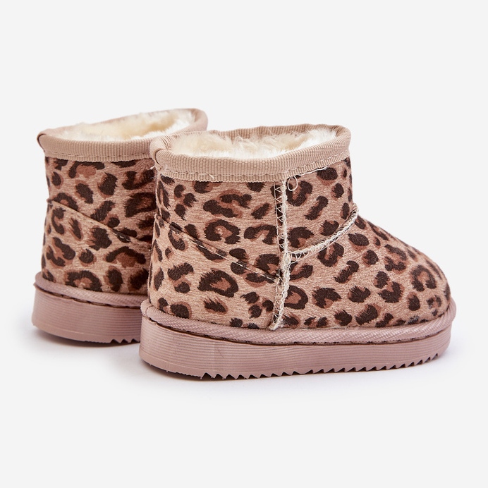 Botas de neve isoladas para crianças com padrão leopardo bege Nallita 2