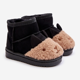 Botas de neve infantis com isolamento Lamy Black Esandira preto 1
