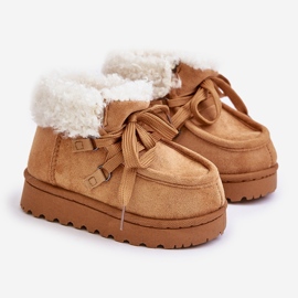 Botas de neve infantis isoladas com pele de camelo Adelane castanho 1