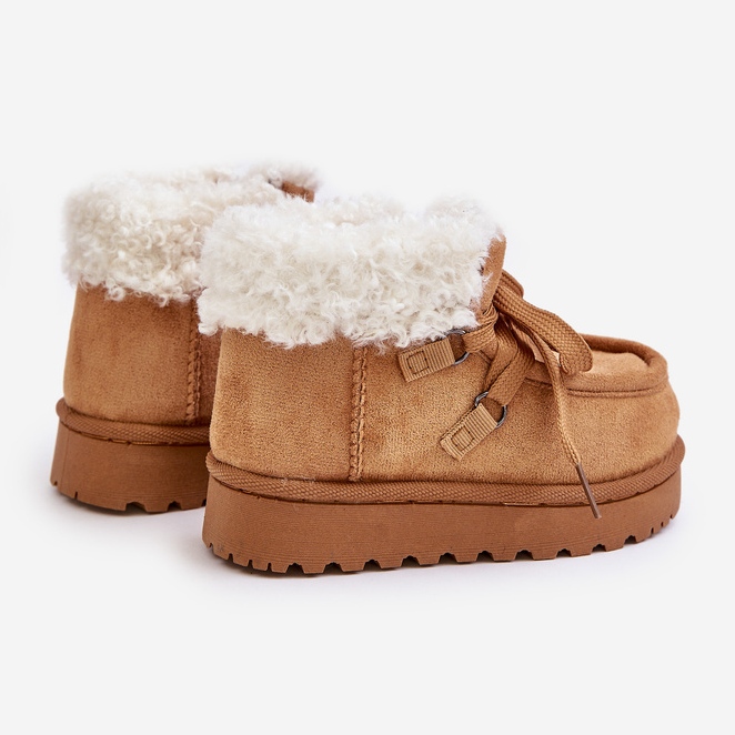 Botas de neve infantis isoladas com pele de camelo Adelane castanho 2 Botas de neve infantis isoladas com pele de camelo Adelane castanho 2
