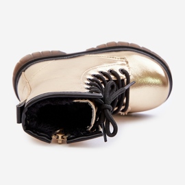 Botas femininas isoladas com zíper envernizado, Gold Novita dourado 2