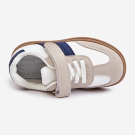 Tênis infantil com velcro branco e azul Tromella 2