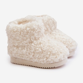 Botas infantis de neve com pelo, pele de carneiro bege claro Mevael 1