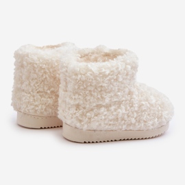 Botas infantis de neve com pelo, pele de carneiro bege claro Mevael 2 Botas infantis de neve com pelo, pele de carneiro bege claro Mevael 2