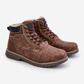 Caçadores isolados masculinos em couro ecológico, marrom Venredia 1