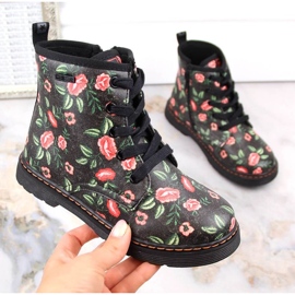 Botas quentes Big Star Jr INT1884 flores preto 1