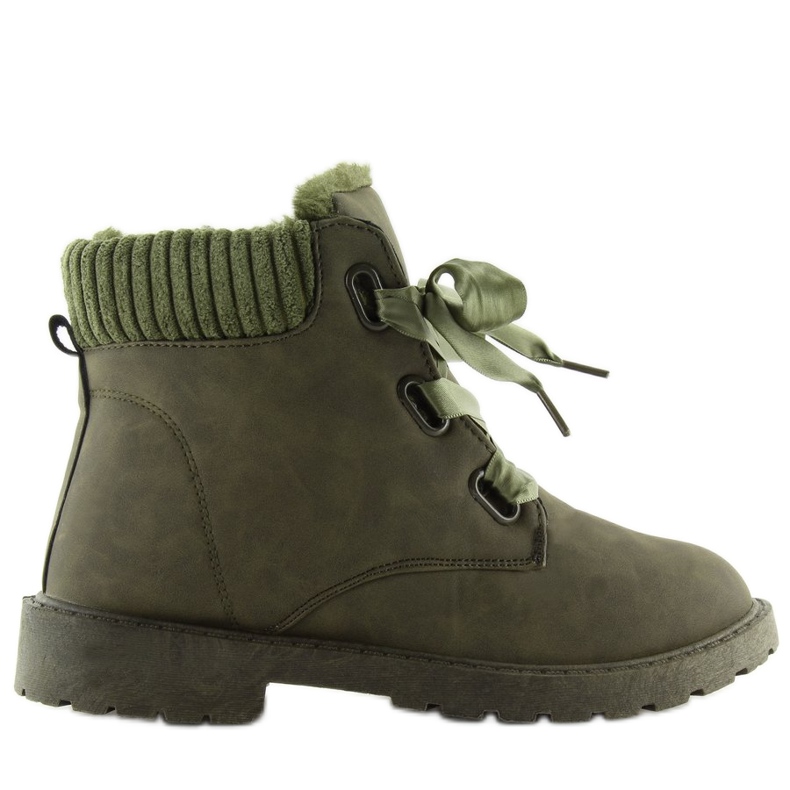 Botas de caminhada com isolamento verde-escuro 1