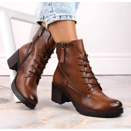 Potocki W WOL177B botins camel de salto alto e plataforma castanho 2