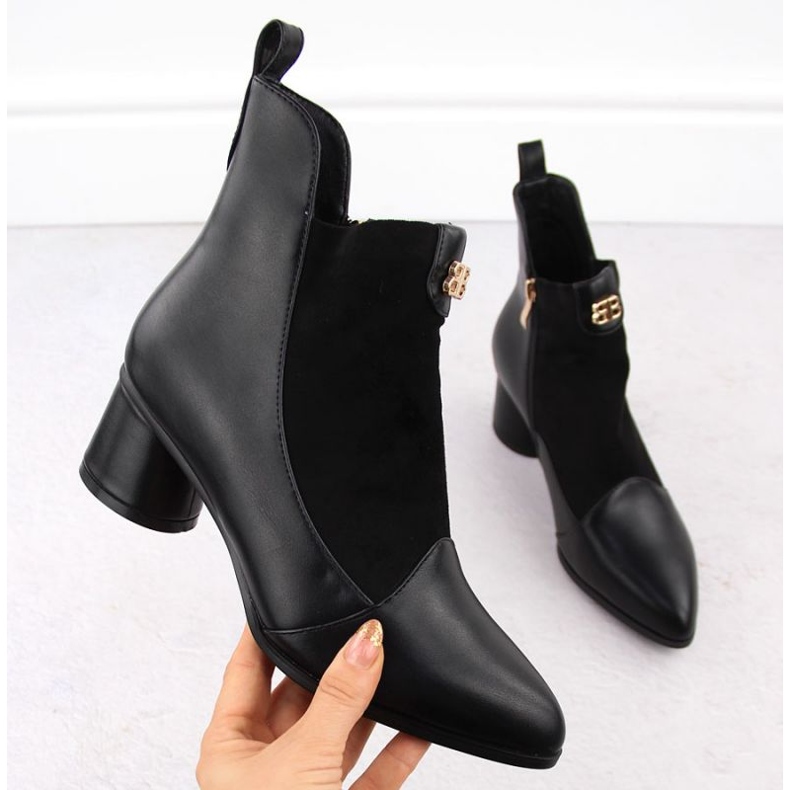 D&amp;A S.Barski Premium Collection W OLI232A botins pretos de salto alto 2