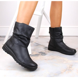 Botas impermeáveis ​​de couro isoladas com lã Rieker Tex W RKR617 preto 1