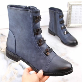 Botins isolados de salto baixo Jezzi W JEZ260C, azul 1