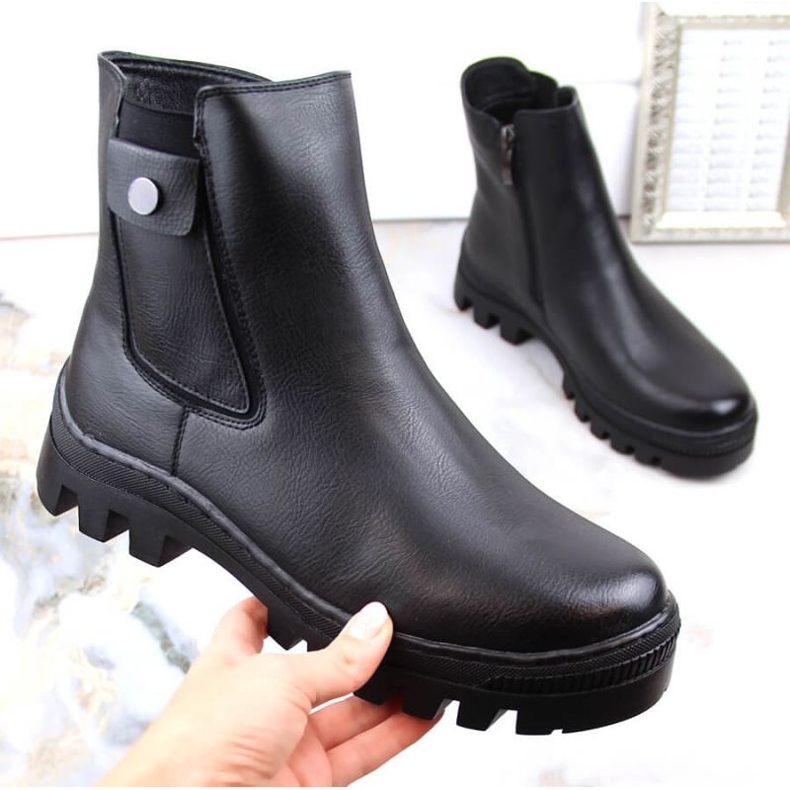 Botins isolados Potocki W WOL186 com bolso, preto 1 Botins isolados Potocki W WOL186 com bolso, preto 1