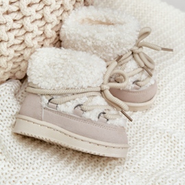 Botas de neve infantis quentes, bege, Asija 2