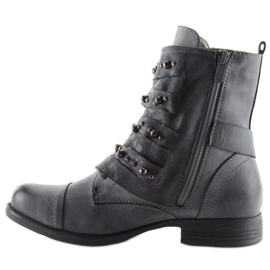 Botas militares com cabedal original, cinza 1