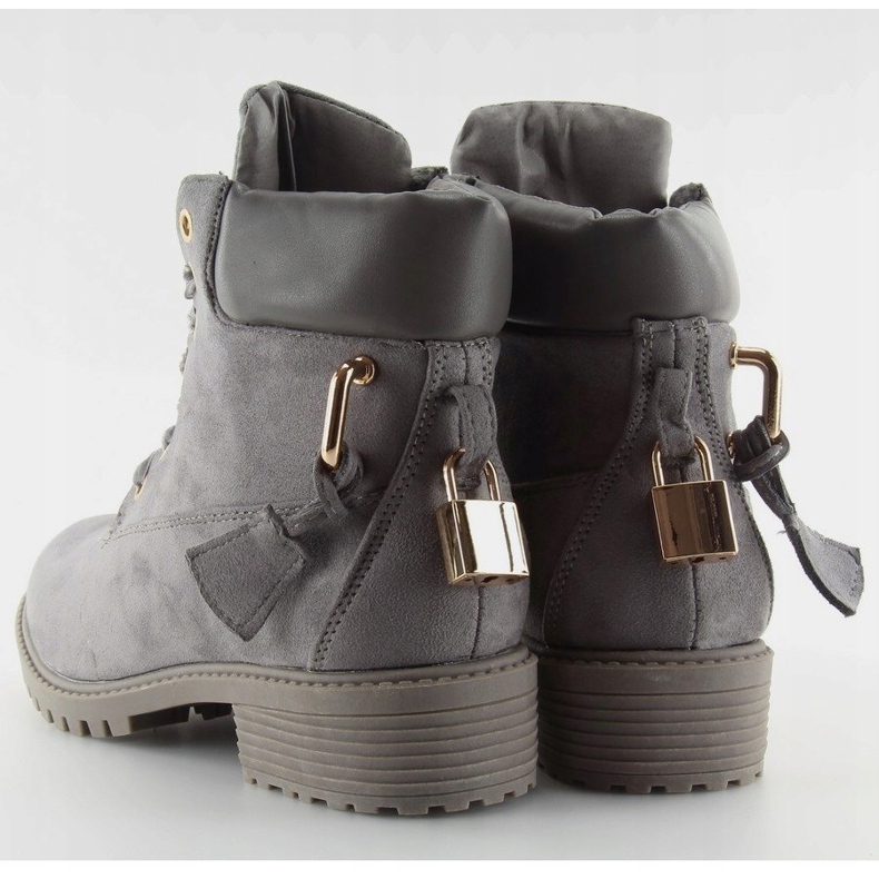 Botas de madeira cinza para mulheres AT-0623-L Cinza 2