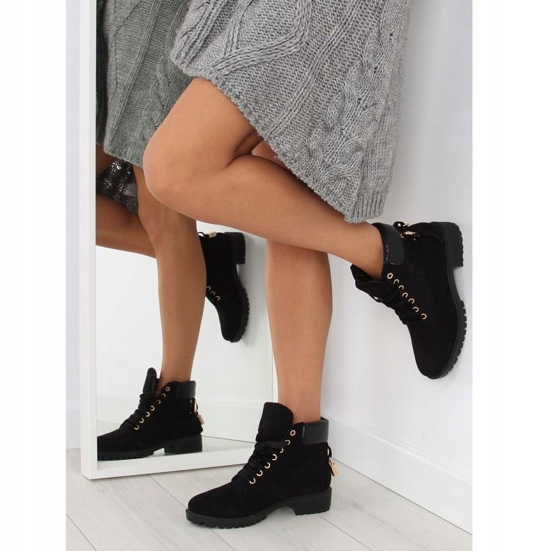 Botas pretas de madeira para mulheres AT-0623-L pretas preto 1 Botas pretas de madeira para mulheres AT-0623-L pretas preto 1