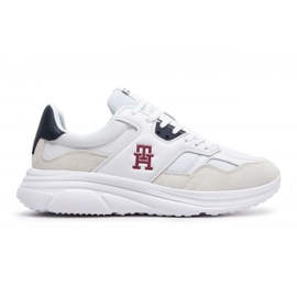 Sapatos Tommy Hilfiger Modern Runner Mix FM0FM04937YBS branco 1