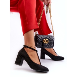 Sapatos de camurça ecológica com salto agulha, preto 2