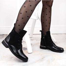 Filippo W PAW476 botas pretas com isolamento de couro envernizado preto 2