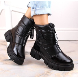 Filippo W PAW498A Botas de neve pretas com zíper e isolamento preto 2