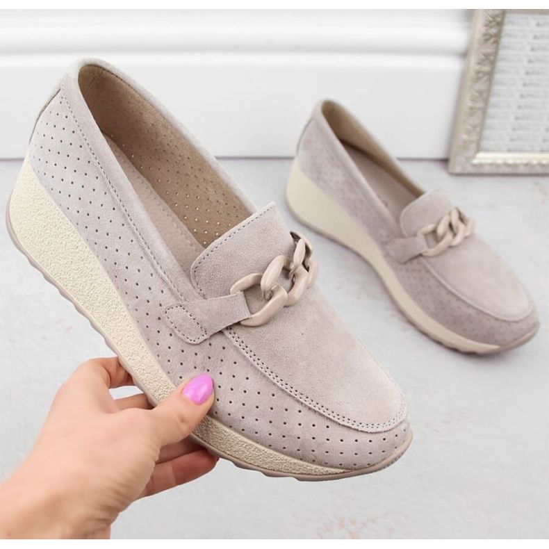 Filippo W PAW507A sapatos de camurça de couro bege 2