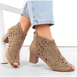 Botas de camurça Jezzi W JEZ428 castanho claro 2