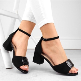 Sergio Leone W SK444A sandálias de salto alto em camurça, pretas preto 1