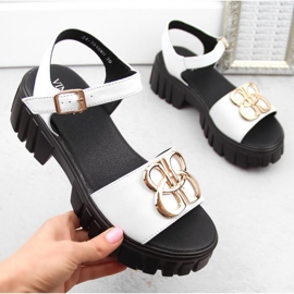 Vinceza W JAN301C sandálias de couro com salto alto e plataforma, brancas branco 1