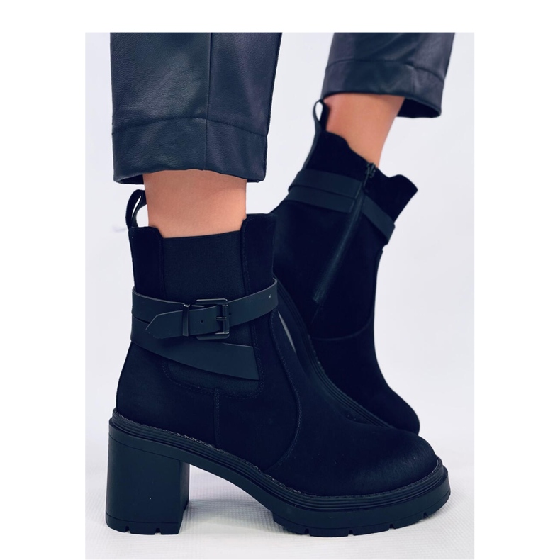 Botins confortáveis ​​de salto alto Tanish Black - Inello. preto 2
