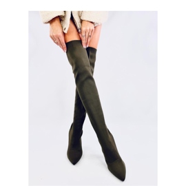 Mosqueteiros elásticos verdes de salto alto 2