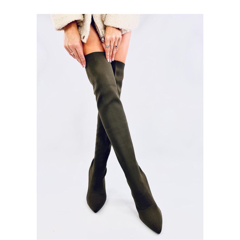 Mosqueteiros elásticos verdes de salto alto 2