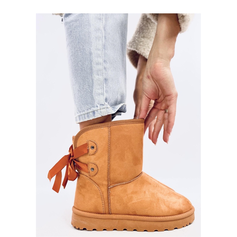 Botas de neve Emus com laços de camelo marrom 1