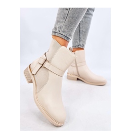 Botas Chelsea femininas bege granuladas 1