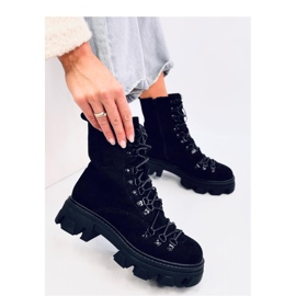 Botas de trabalho com cordões pretas preto 1 Botas de trabalho com cordões pretas preto 1