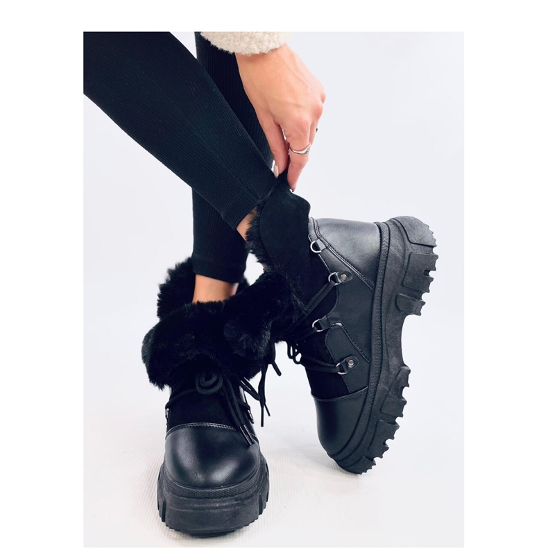 Botas de neve para mulheres negras preto 1