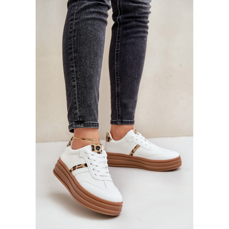 Calçado Esportivo Modelo PC2802 Leopardo Branco 1