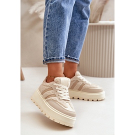 Calçado Esportivo Modelo 24886 Bege 1