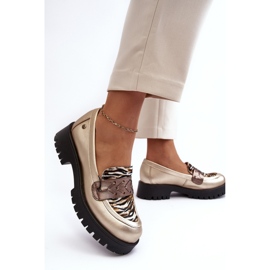 Maciejka 06195-25 Sapatos dourados amarelo 2