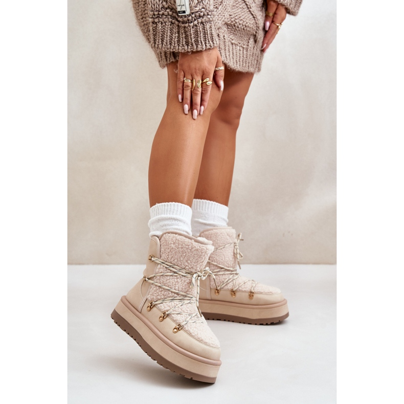 Botas de neve Modelo 24889 Bege Claro 1