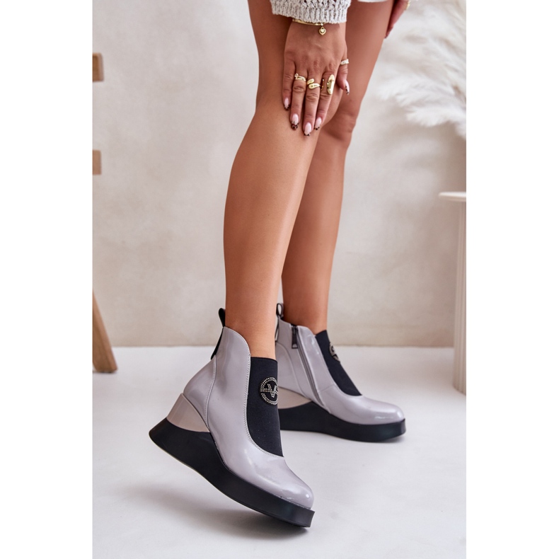 Botas Vinceza 66703 Cinza Verniz 1