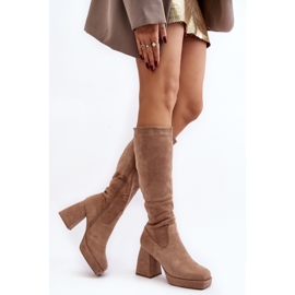 Botas Modelo 168-501 Bege 1 Botas Modelo 168-501 Bege 1
