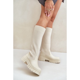 Botas Modelo RQ438 Bege Claro 1 Botas Modelo RQ438 Bege Claro 1