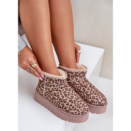 Modelo 20216-4K Botas de neve Brown Leopard castanho 1