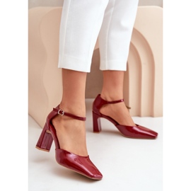 Bombas Modelo CH881 Borgonha vermelho 1