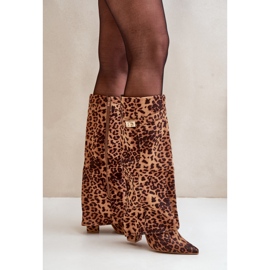 Botas Leopardo Marrom Modelo 9501A castanho 1